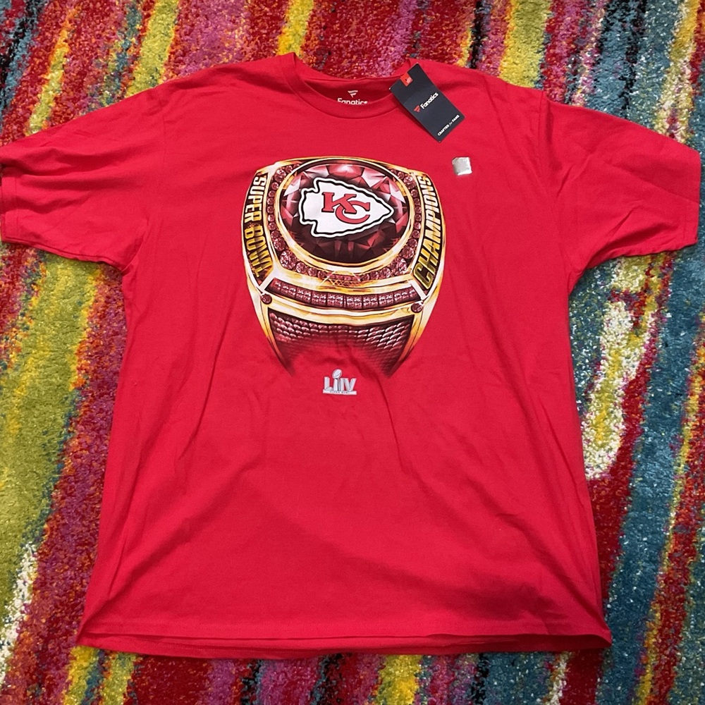 Men’s Kansas City Chiefs Super Bowl Ring T-Shirt – 2XL NWT KC Football LIIV